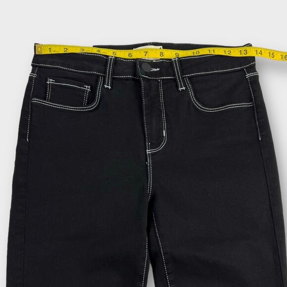 L'Agence Margot High-Rise Skinny Jeans in Noir Contrast Size 26 NEW - Picture 7 of 9